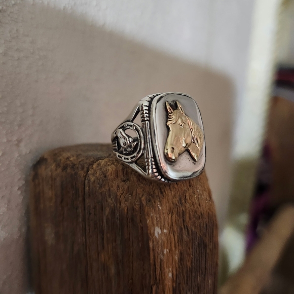Vintage Sterling Silver Horse Head Ring